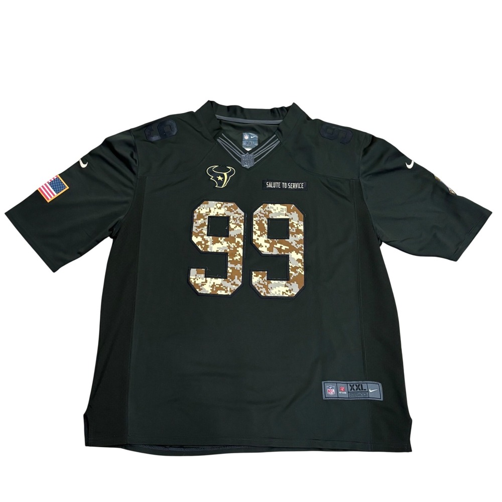 Nike Houston Texans JJ Watt 99 Salute to Service Jersey Men XXL Olive Black Camo